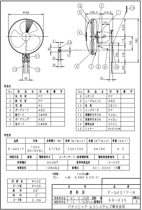 在庫あり】パナソニック 壁掛扇風機 F-G401P-H 引きひもタイプ (オート