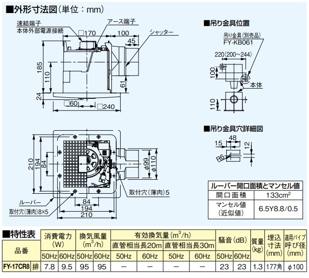 パナソニック 換気扇 FY-17CR8 トイレ,洗面所