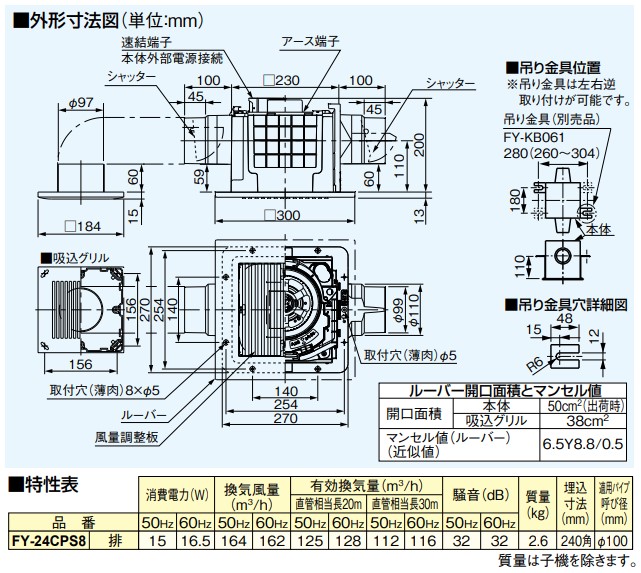 パナソニック　天井埋込換気扇　浴室，トイレ，洗面所
