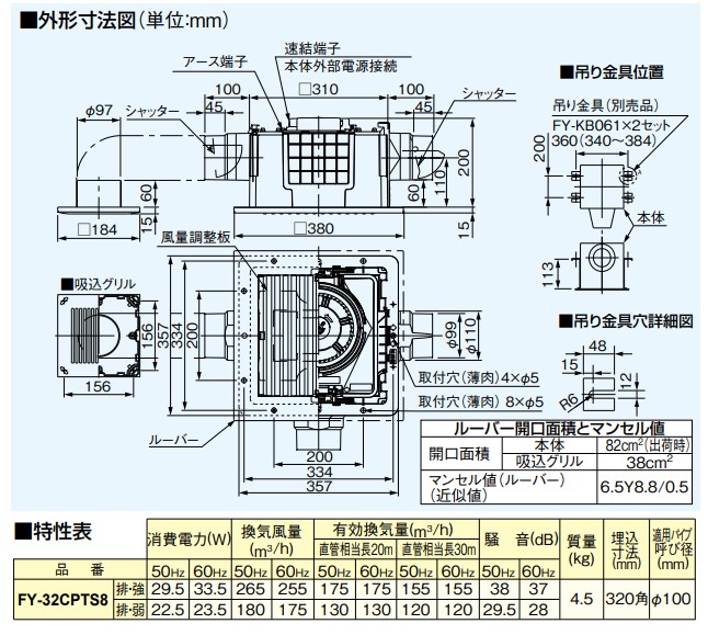 パナソニック 換気扇 FY-32CPTS8 浴室,トイレ,洗面所